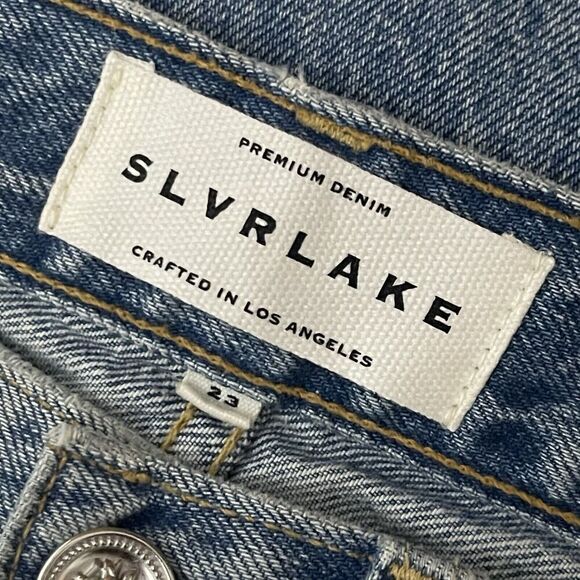 SLVRLAKE Virginia Slim Jeans in Crossroads Size 23 Distressed Denim Modern Style - Picture 9 of 15